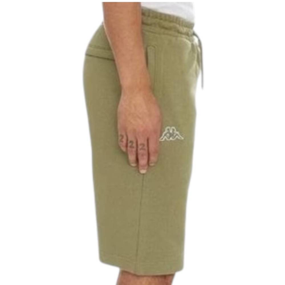 NEW KAPPA logo fleece mabok shorts in olive